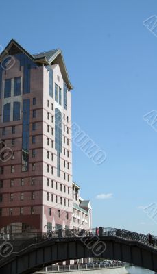 Corporate building with the bridge