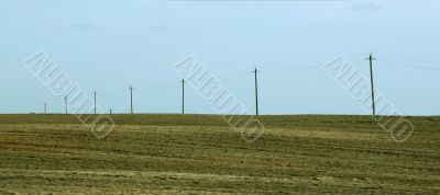 Farmer ploughed field