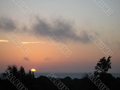 sunset in a tropical place
