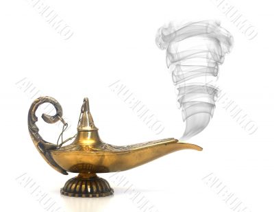 Smoking Genie Lamp