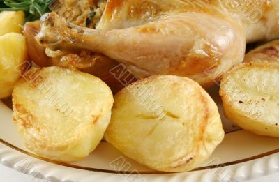 Chicken Drumstick And Potatoes