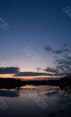 Sunset over the river