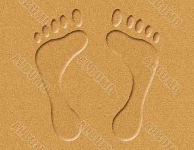 Footprints in the Sand Illustration