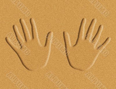 Hands in the Sand Illustration