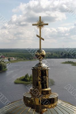 Gold orthodox cross