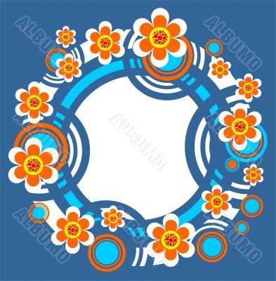 blue floral frame