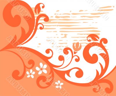 orange floral pattern