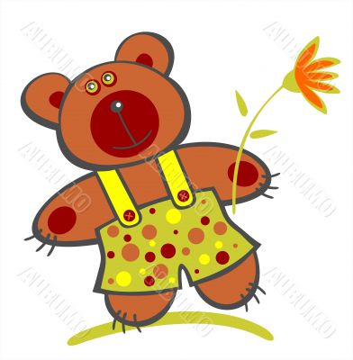 bear with flower