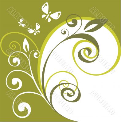 green floral pattern