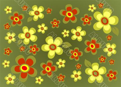green flower background
