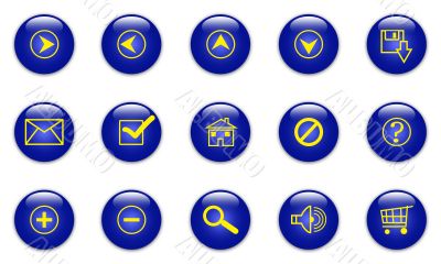 Blue web icons
