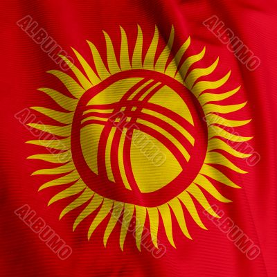 Kyrgyz Flag Closeup