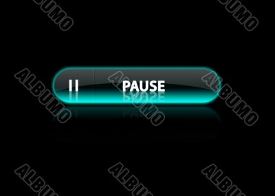 Button pause blue neon