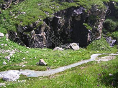 Rocks and mountain river