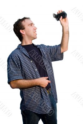 Man Holding Video Camera