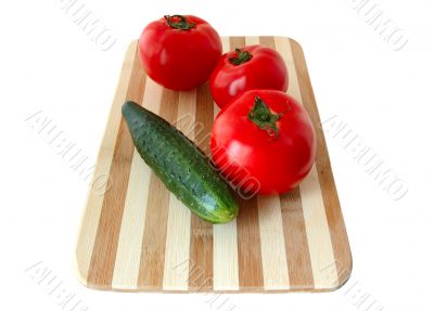 Vegetables on cutting board.