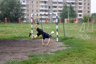 falling soccer player