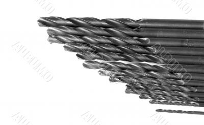 Set of metal borer on a white background
