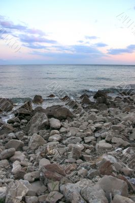 Waves splashing on seacoast