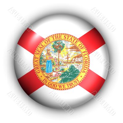 Round Button USA State Flag of Florida
