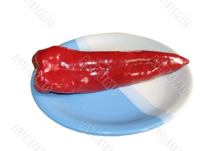 red hot pepper on a plate