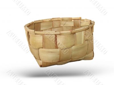 The wooden basket made manually
