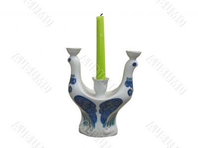 An old white candelabrum