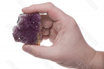 Hand with amethyst