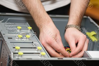 Hands in computer