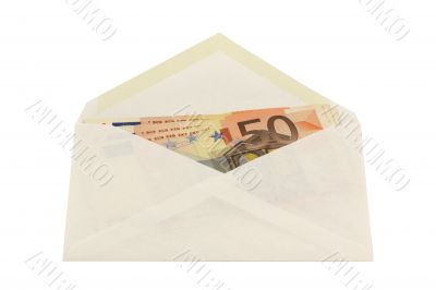 Envelope with 50 euro notes