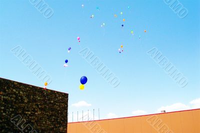 Balloons in Blue Sky