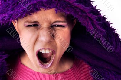 Agressive screaming woman