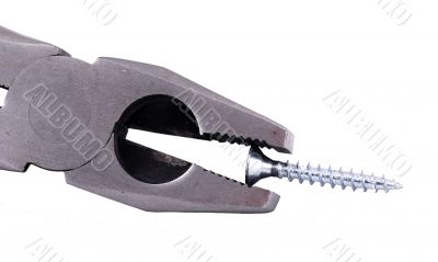 Pliers and a screw