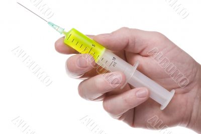 Hand with syringe 1