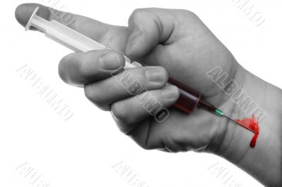 Hand, syringe, blood 2