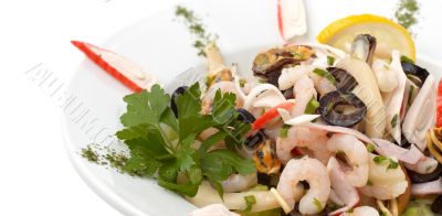 shrimp and mussel salad