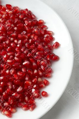 pomegranate seeds on the plate