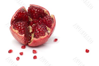 broken pomegranate and seeds