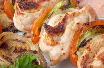 chicken kebab closeup