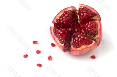 broken pomegranate and seeds