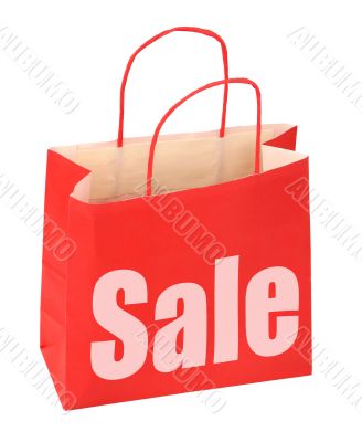 shopping bag with red sale sign