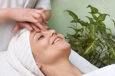 beauty salon series. facial massage