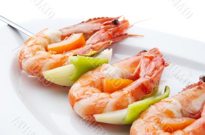 large shrimps with vegeables