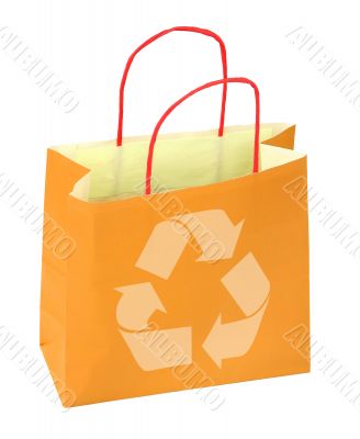 shopping bag with recycle symbol