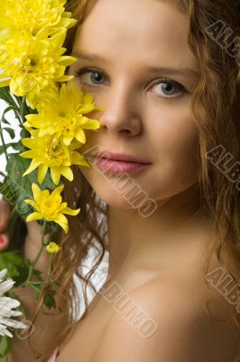 woman with flowers