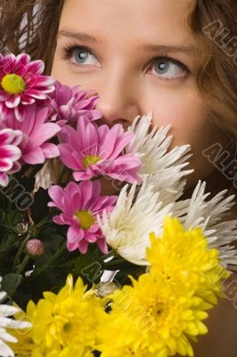 woman with flowers