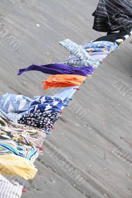 Washing and clothes-pegs