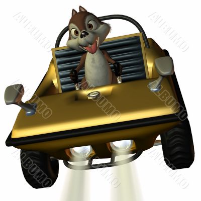 Fun Car with Toon Squirrel