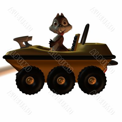 Fun Car with Toon Squirrel