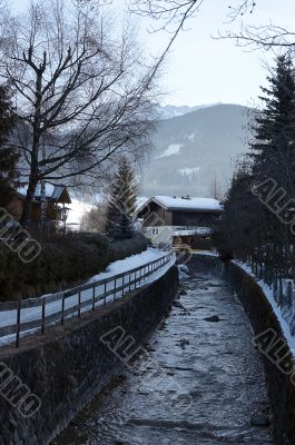 winter in alpine village